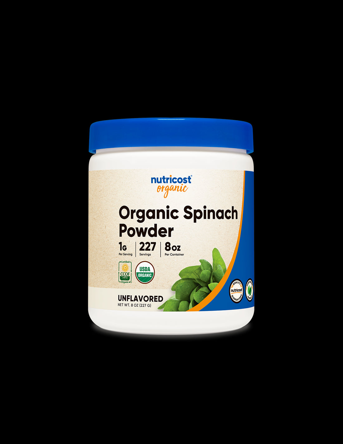 Organic Spinach Powder - Tone, Vitality &amp; Strong Immunity, 227g (σκόνη) Nutricost