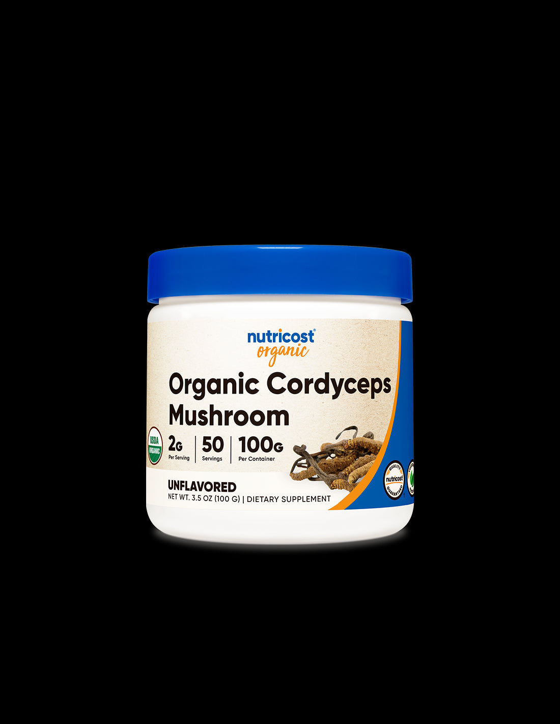 Pentru oboseală și stres - Cordyceps Organic, 100 g, pulbere Nutricost