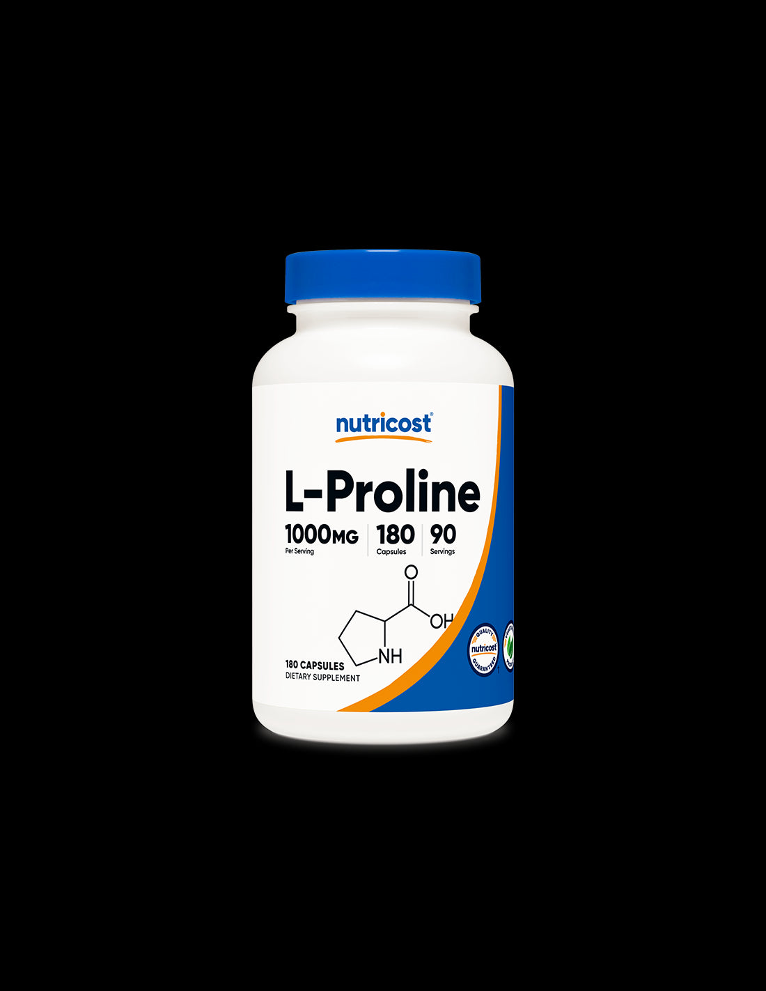 Oasele și articulațiile - L-Proline, 500 mg/180 capsule, 90 doze Nutricost