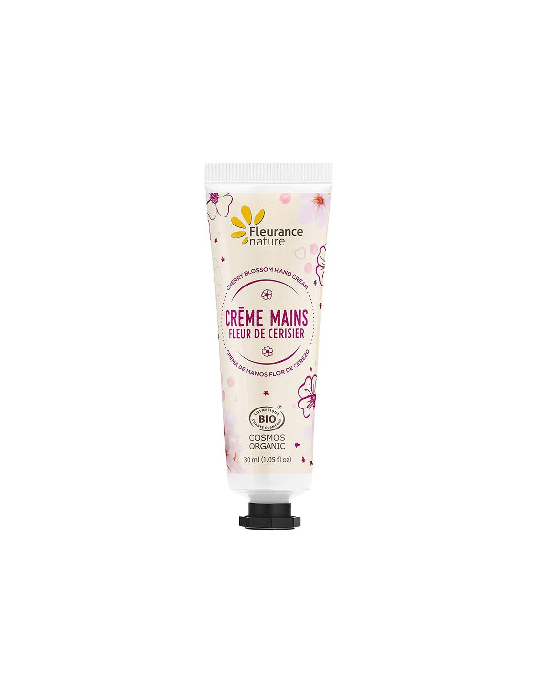 Crema de maini cu extract de flori de cires, unt de Shea si Aloe Vera, 30 ml Fleurance Nature