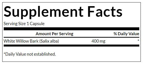 Scoarță de salcie albă 400 mg 90 capsule