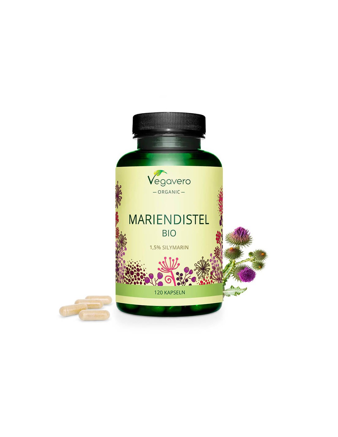 Mariendistel Bio - Ciulin de lapte organic, 120 capsule Vegavero