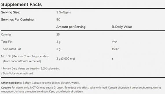 MCT Oil 1000 mg - 150 κάψουλες gel