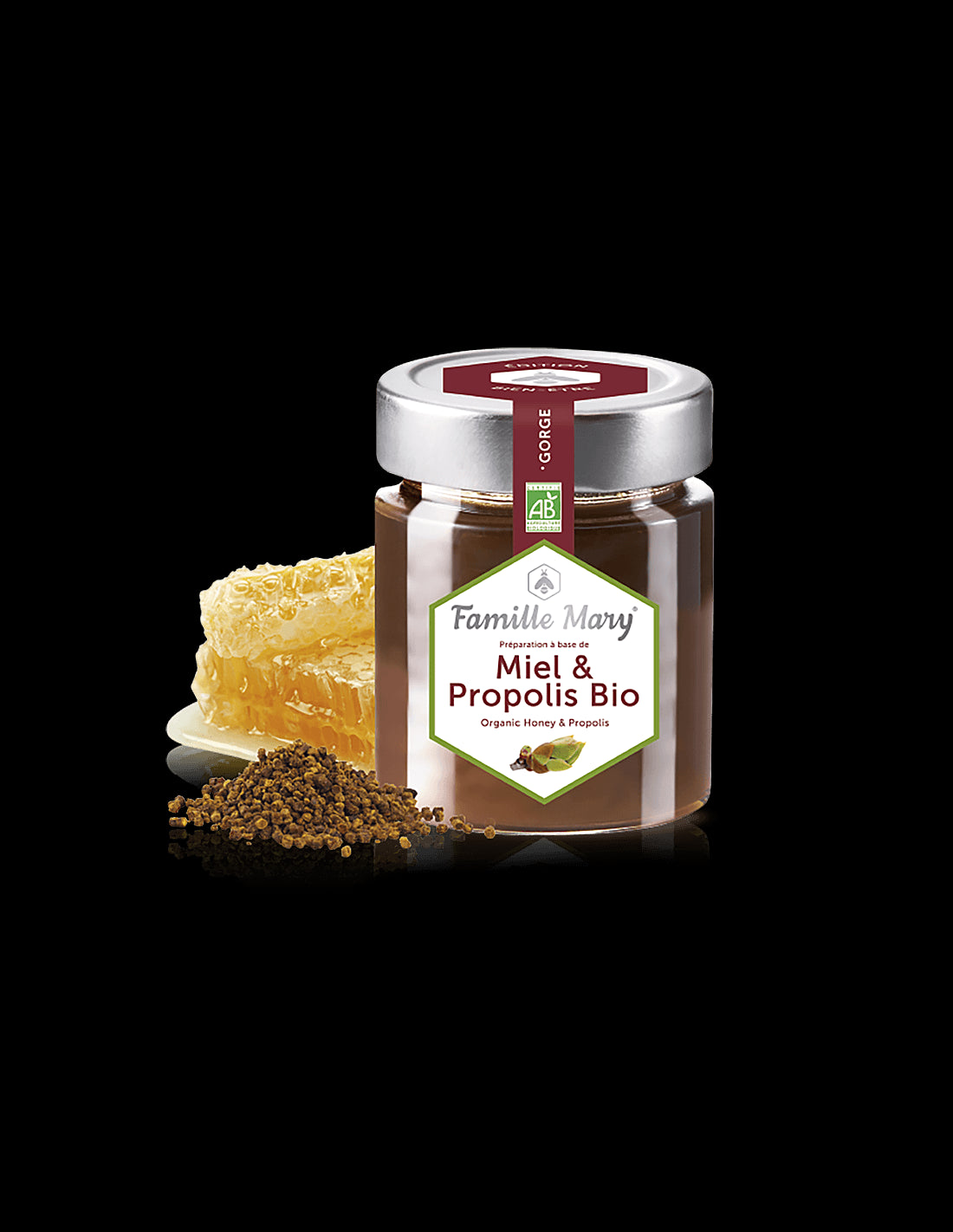 Miel &amp; Propolis Bio / Bio μέλι ακακίας + πρόπολη, 170 g Famille Mary