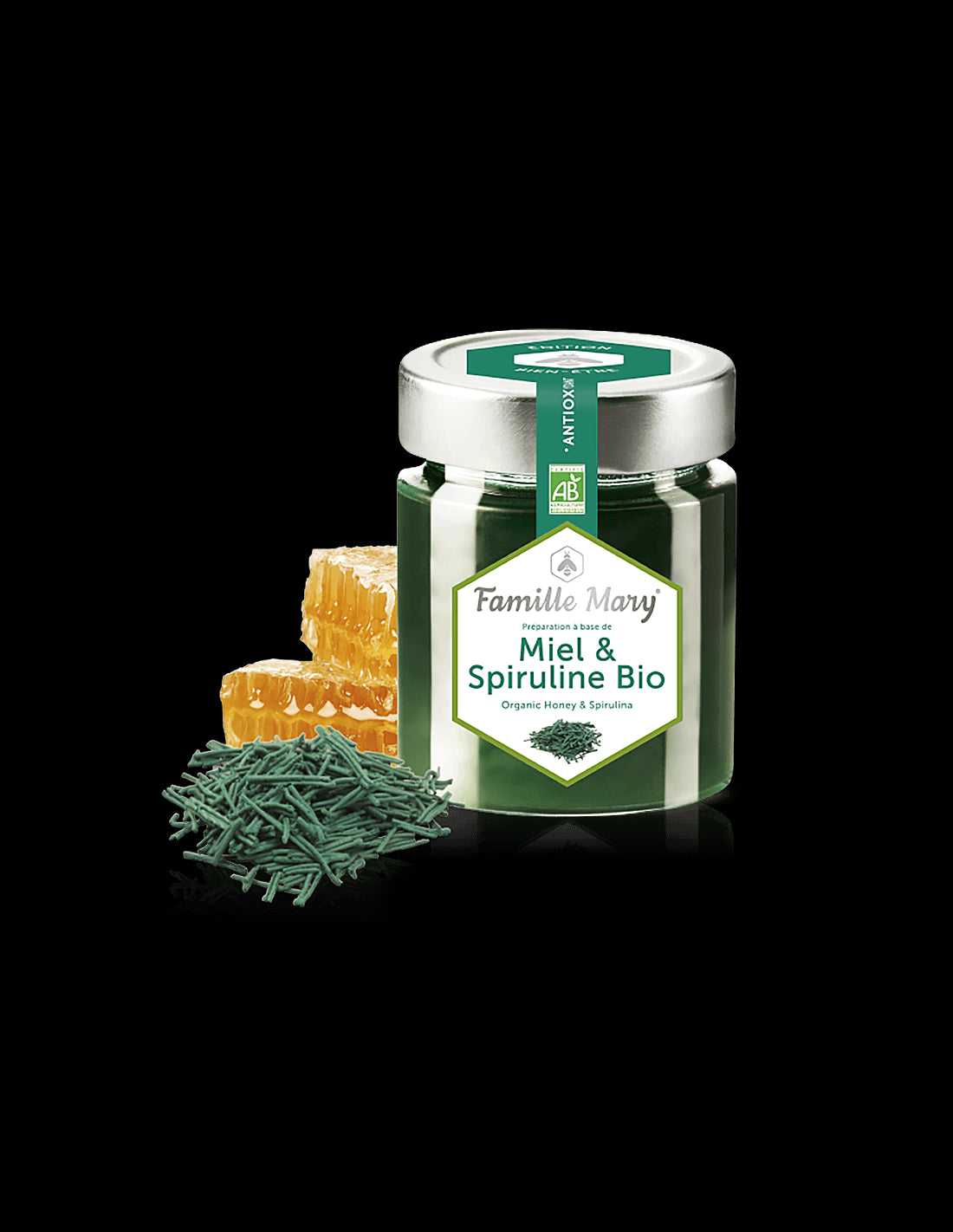 Miel &amp; Spiruline Bio / Bio μέλι ακακίας + σπιρουλίνα, 170 g Famille Mary