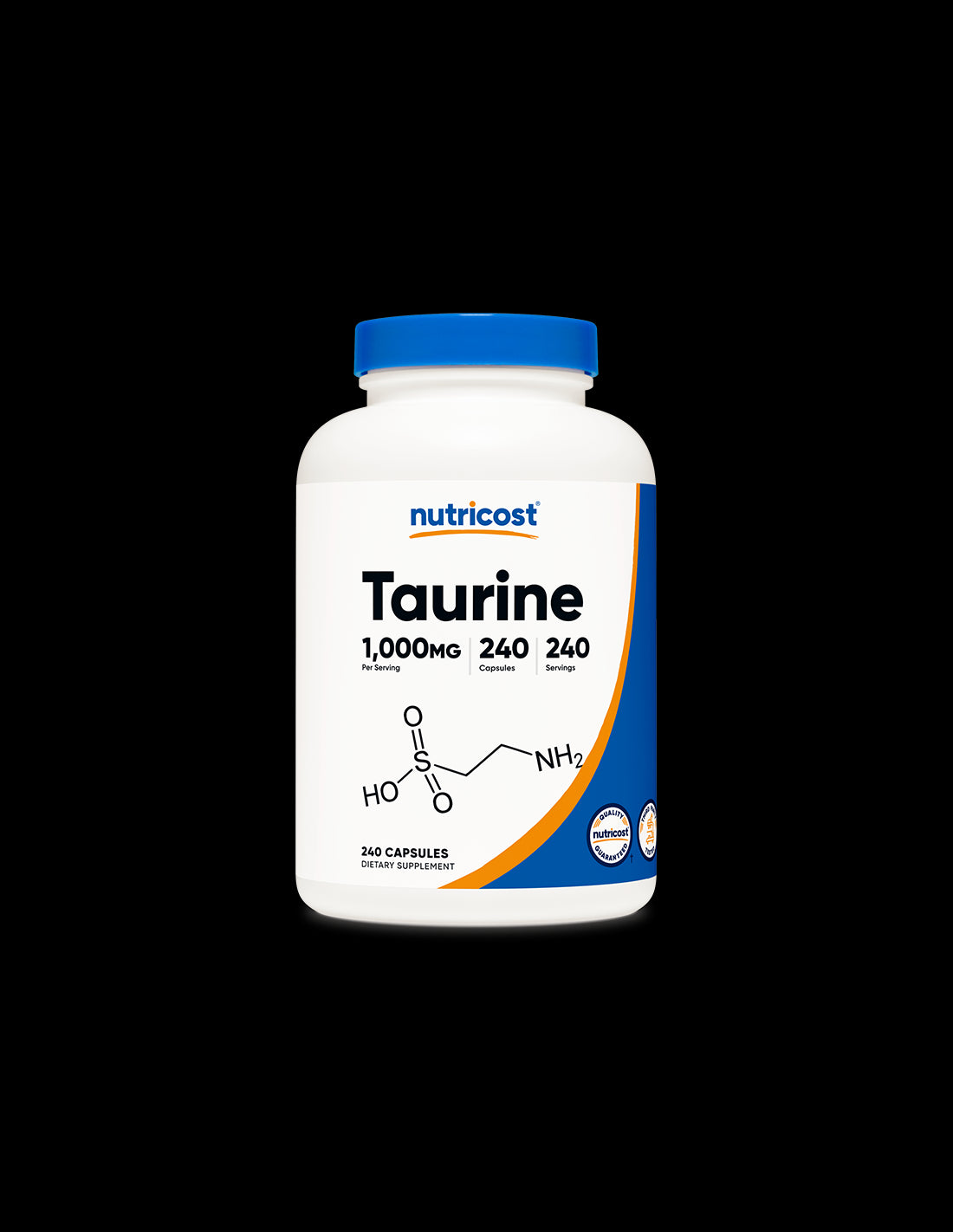 Funcția musculară și rezistența - Taurină, 1000 mg, 240 capsule Nutricost