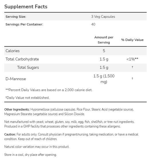 D-Mannose 500 mg - 240 капсули