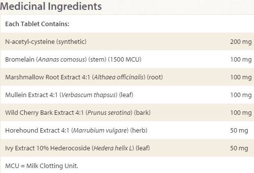 Lung, Bronchial &amp; Sinus Health 650 mg 45 Таблетки