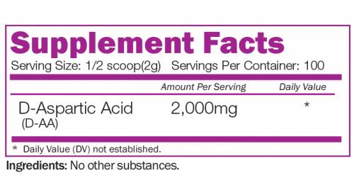 Σκόνη D-Aspartic Acid 200 γραμμάρια