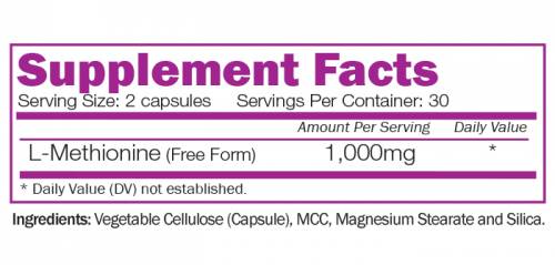 L-Methionine 1000 mg 60 капсули