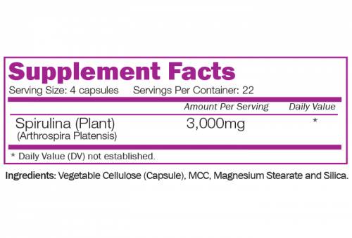 Spirulina organica 3000 mg 90 capsule