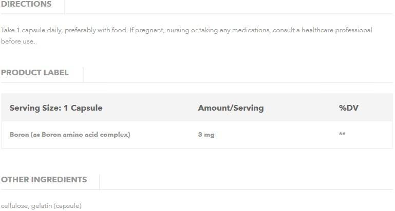 Boron 3 mg - 100 капсули