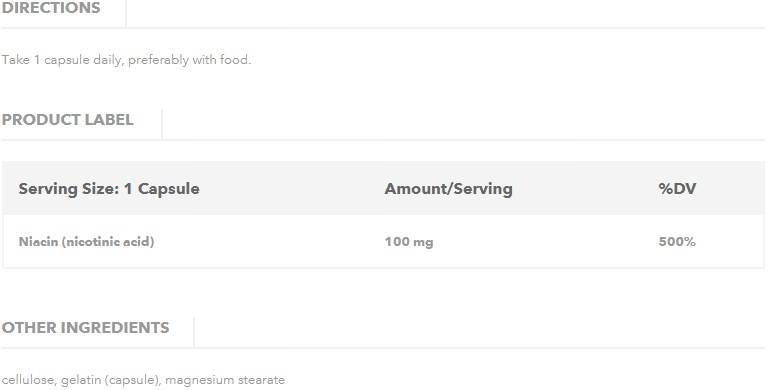 Niacin 100 mg - 100 капсули