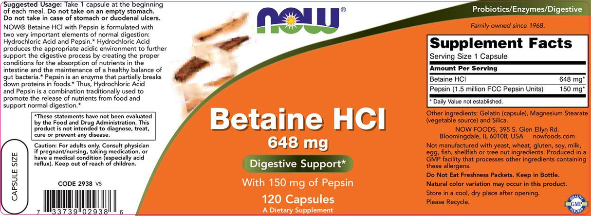 Betaine HCl 648 mg - 120 капсули