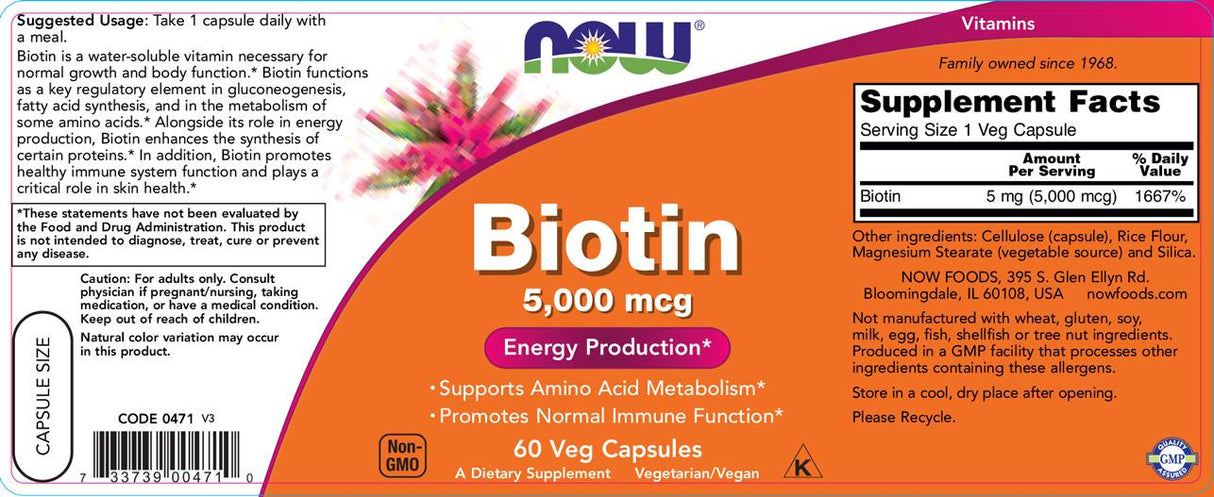 Biotin 5000 mcg - 60 капсули