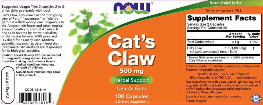 Cat's Claw 500 mg - 100 капсули