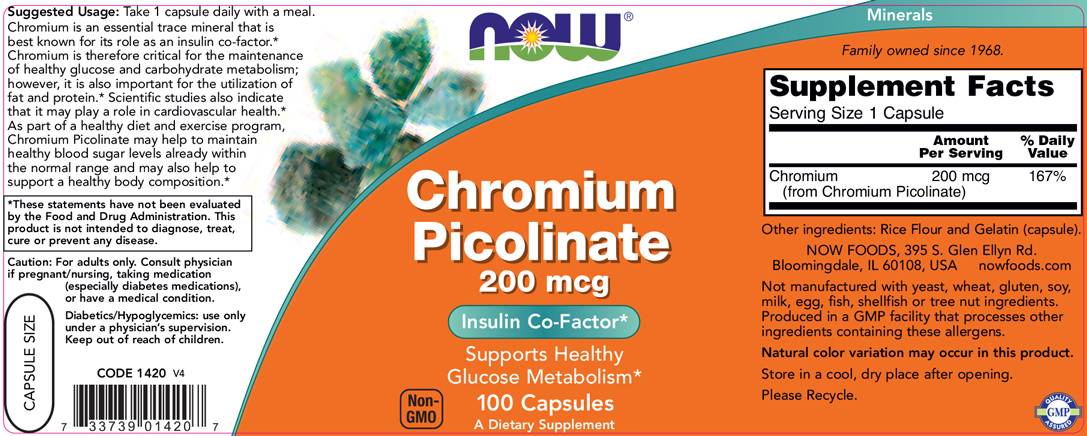 Chromium Picolinate 200 mcg - 100 капсули