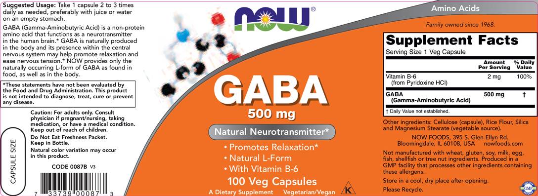 GABA 500 mg + B6 - 100 капсули