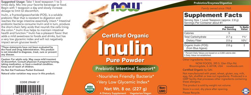 Inulin Powder Pure FOS - 227 грама