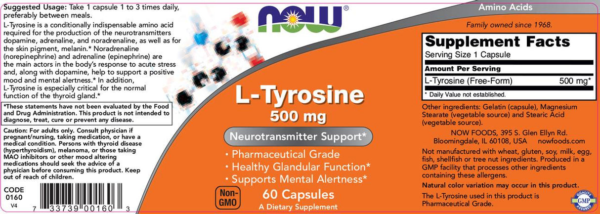 L-Tyrosine 500 mg - 60 капсули