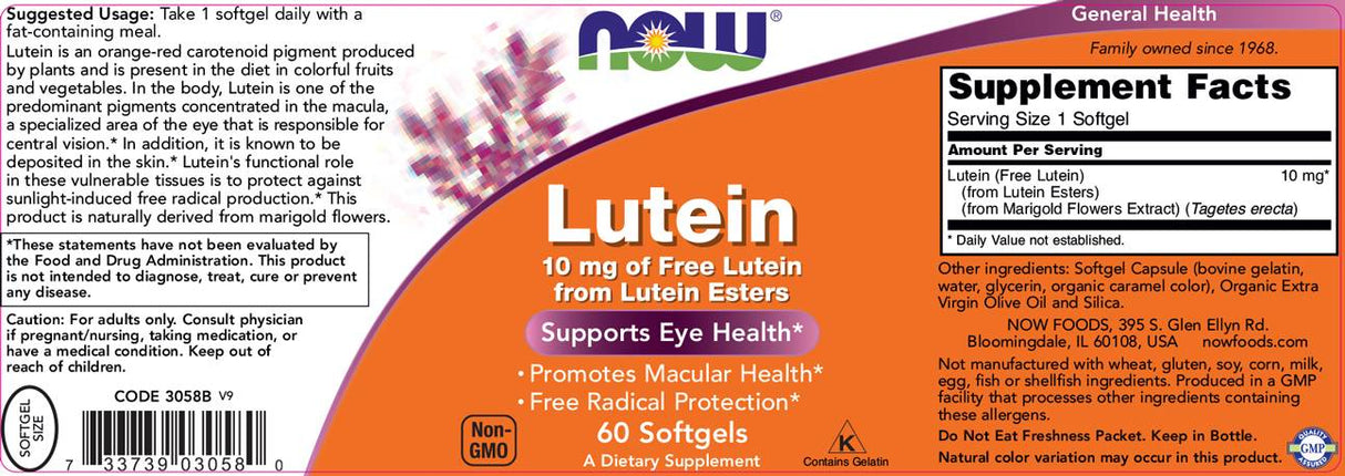 Lutein 10 mg Esters - 60 Гел капсули