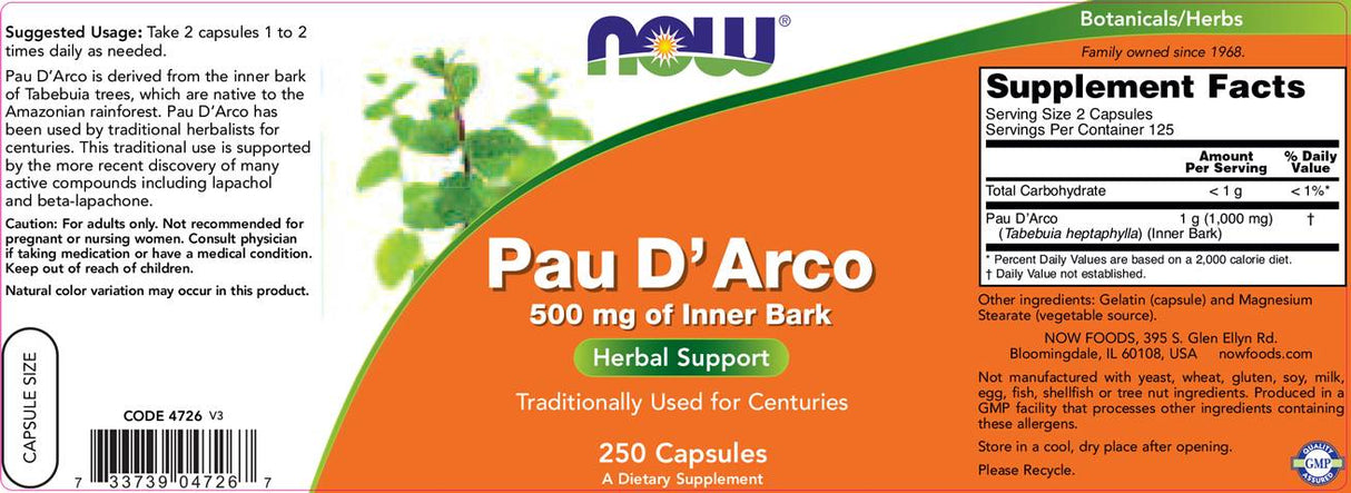 Pau D' Arco 500 mg - 100 капсули