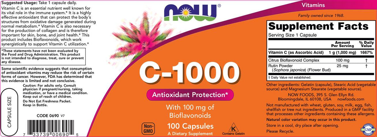 Vitamin C-1000 / with Bioflavonoids - 100 капсули