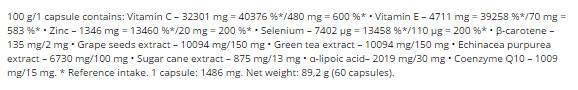 Antioxidant Compressed Caps 60 капсули