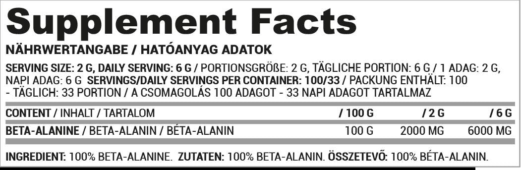 Beta Alanine Powder | 100% Pure - 200 грама