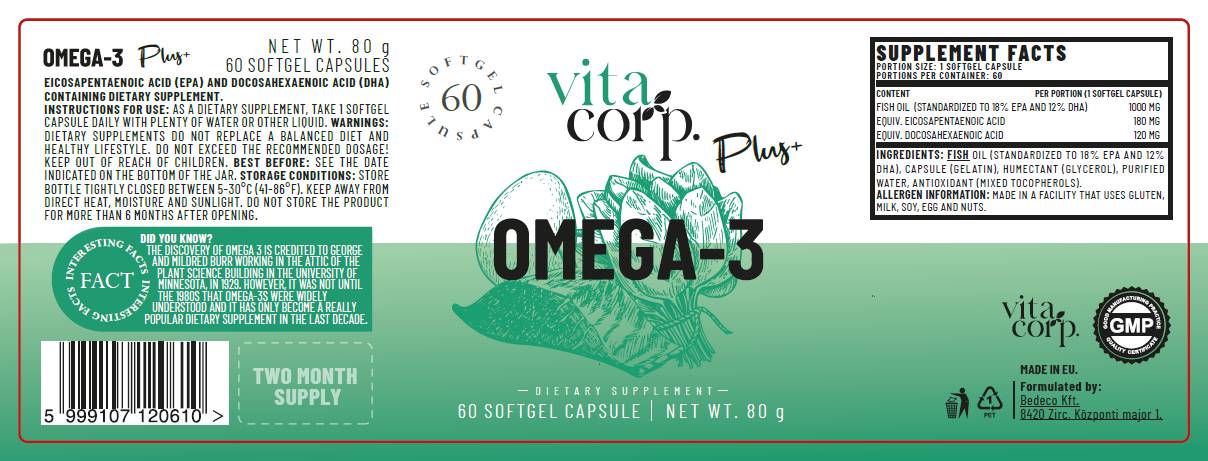 Omega-3 Fish Oil 1000 mg - 60 Гел капсули