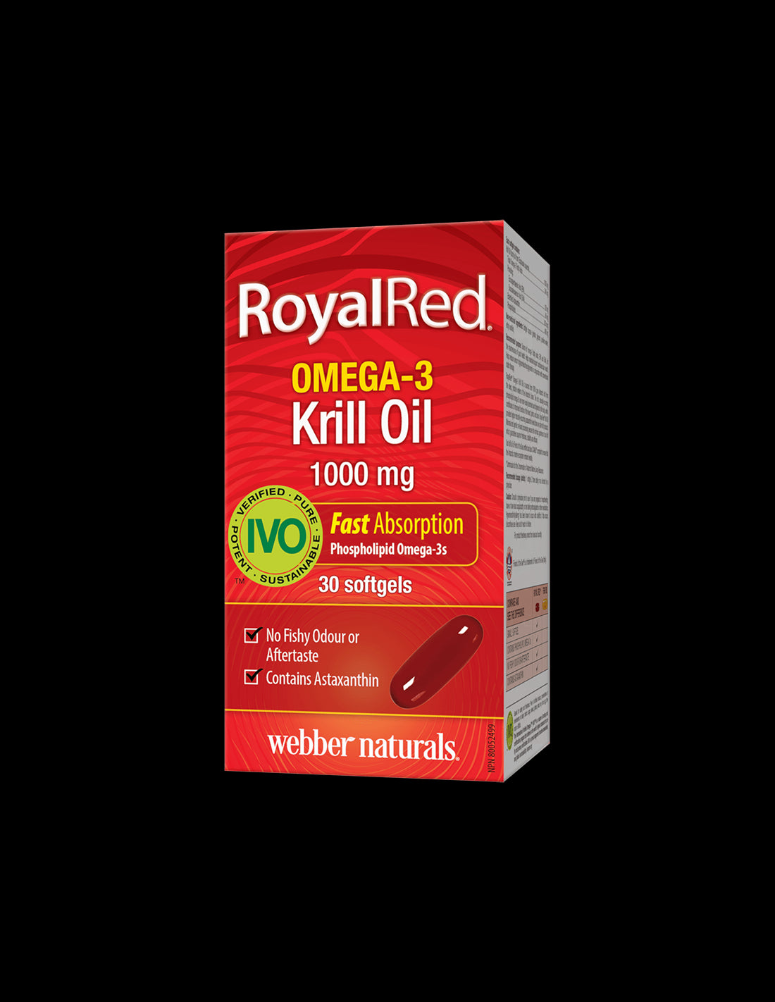 Omega-3 Krill Oil RoyalRed®/ Омега-3 Крил масло 1000 mg x 30 софтгел капсули Webber Naturals