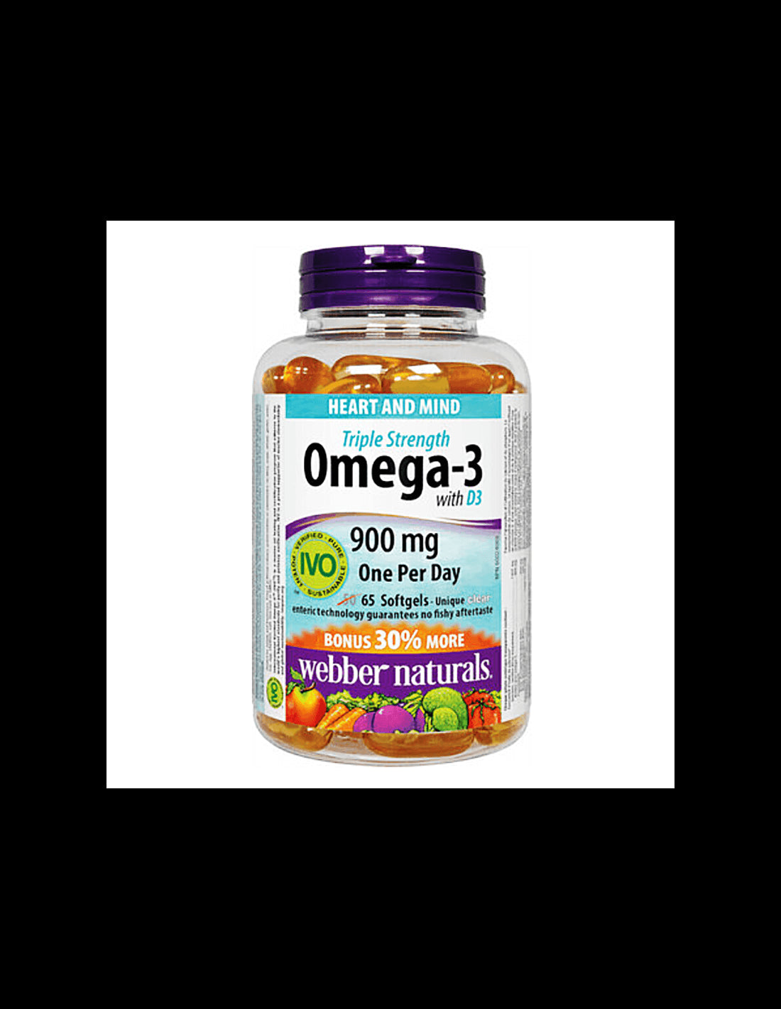 Omega-3 Triple Strength + Vitamin D3 - Омега-3 (тройна концентрация) + Витамин D3 1000 IU, 65 софтгел капсули