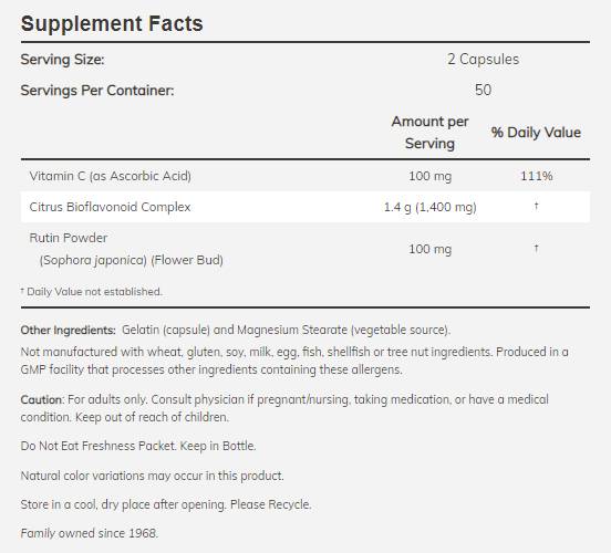 Citrus Bioflavonoids 700 mg - 100 капсули