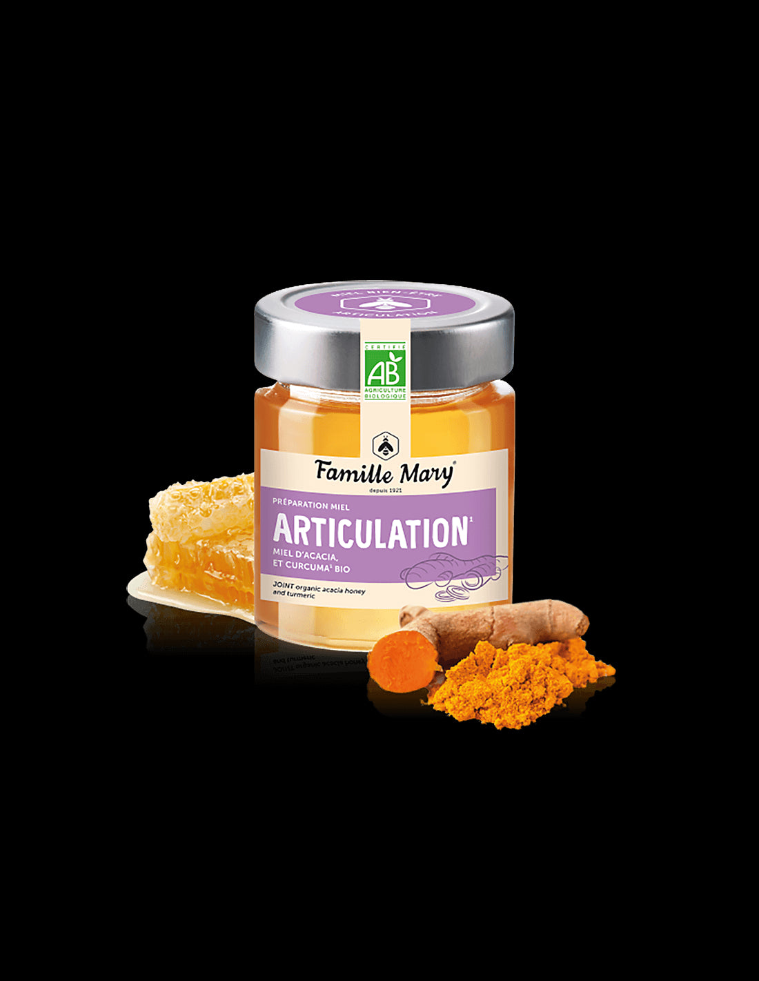 Miere de salcam de albine + turmeric bio, 170 g