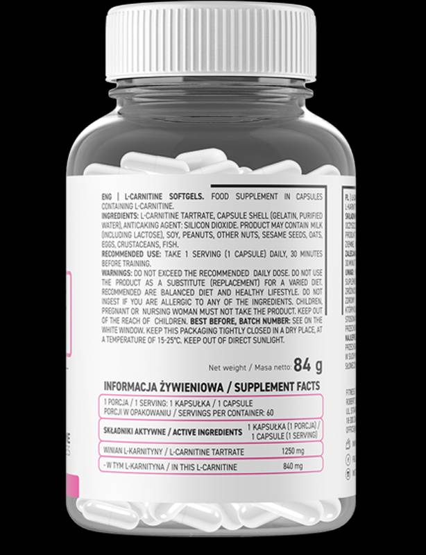 L-Carnitine 1250 mg 60 κάψουλες