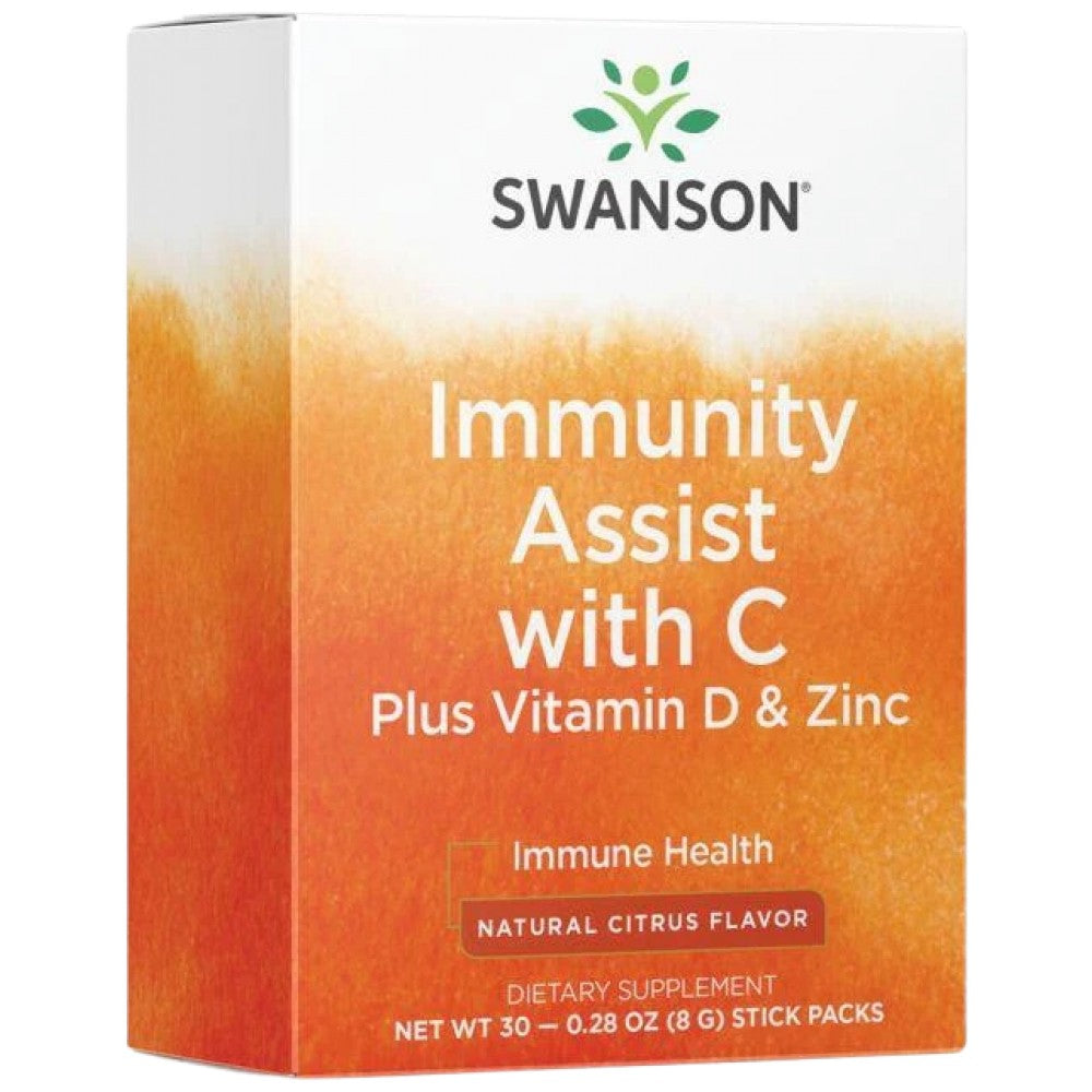 Imunity Assist cu C Plus Vitamina D și Zinc | Aromă de citrice 30 pachete