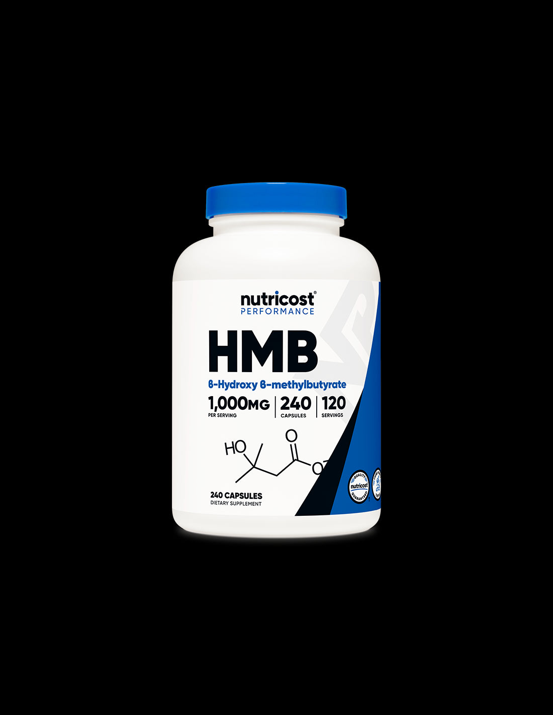 Pentru sport activ - HMB (Beta-hidroxi-beta-metilbutirat), 500 mg/240 capsule, 120 doze Nutricost