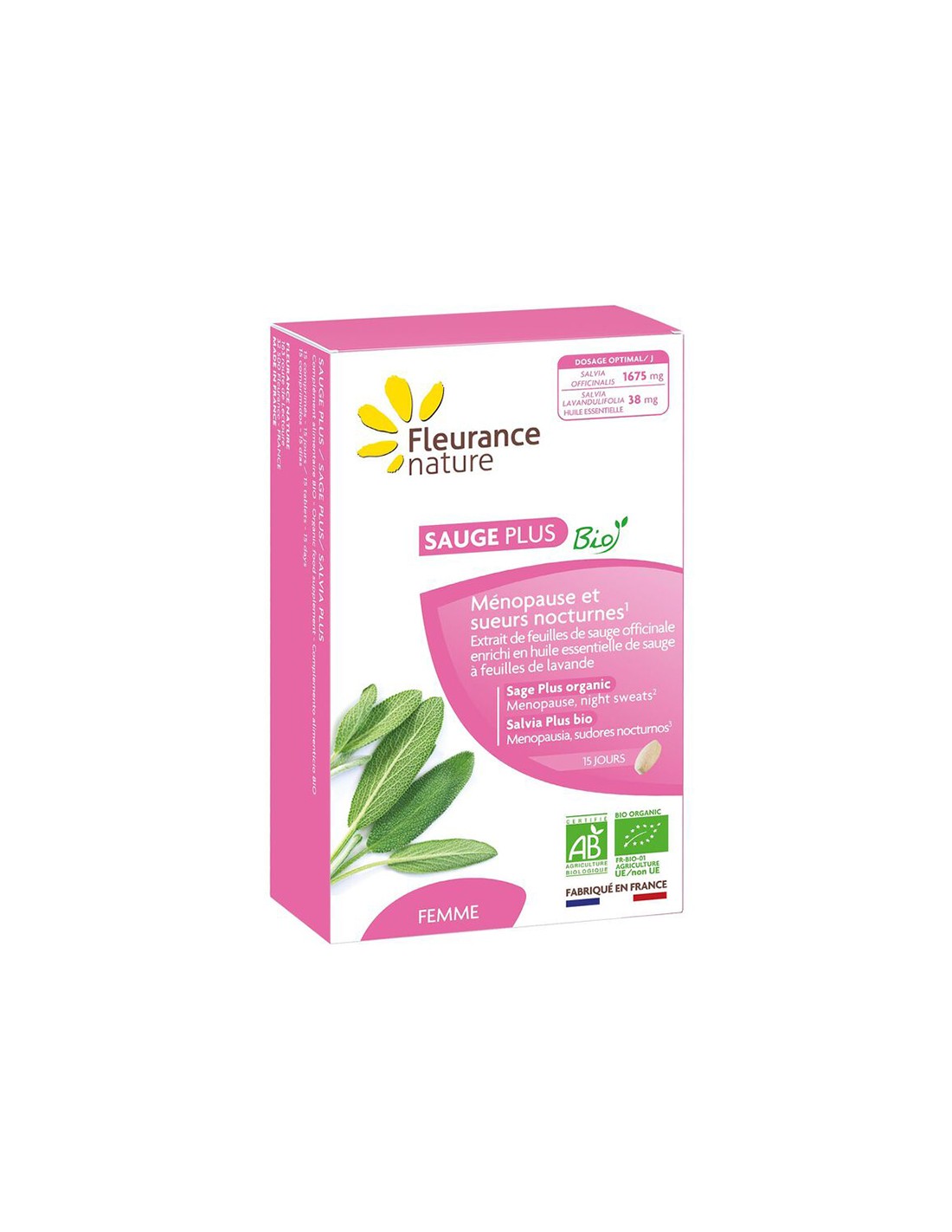 Pentru menopauză și transpirație excesivă - Salvia+, 500 mg x 15 comprimate