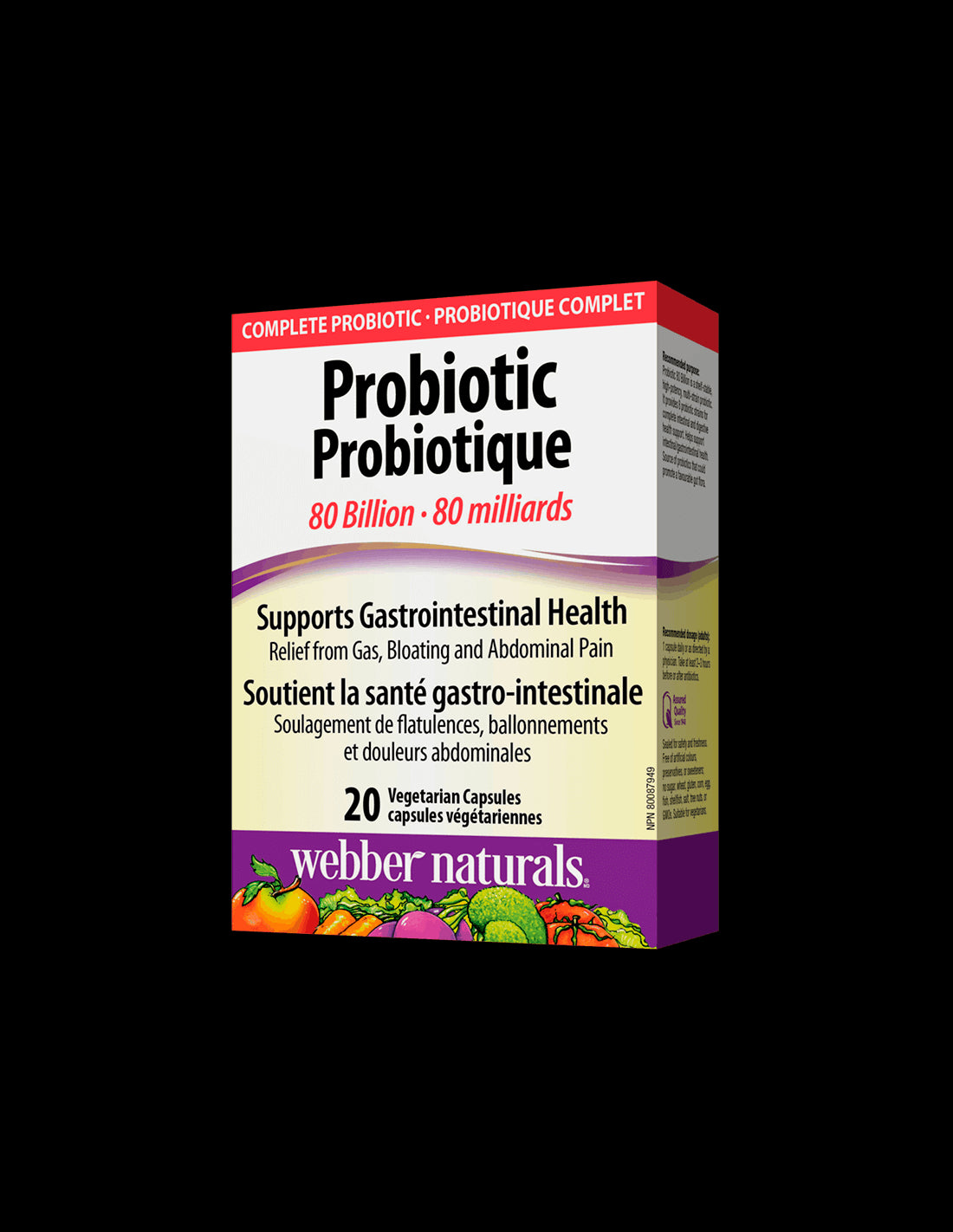 Probiotic 80 billion / Пробиотик, 80 млрд. активни пробиотици, 20 капсули Webber Naturals