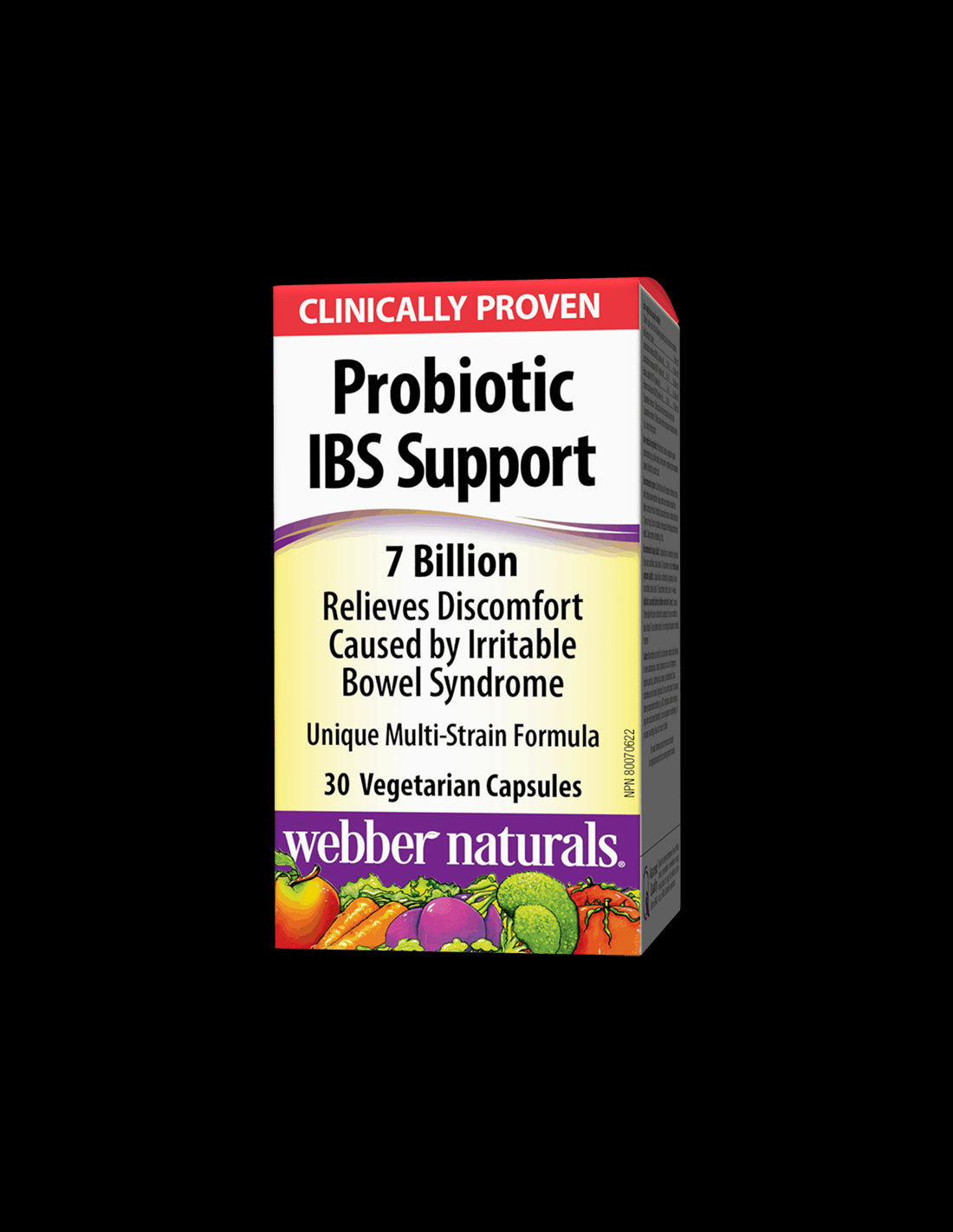 Probiotic IBS Support/ Пробиотик IBS 4 щама, 7 млрд. активни пробиотици х 30 капсули Webber Naturals