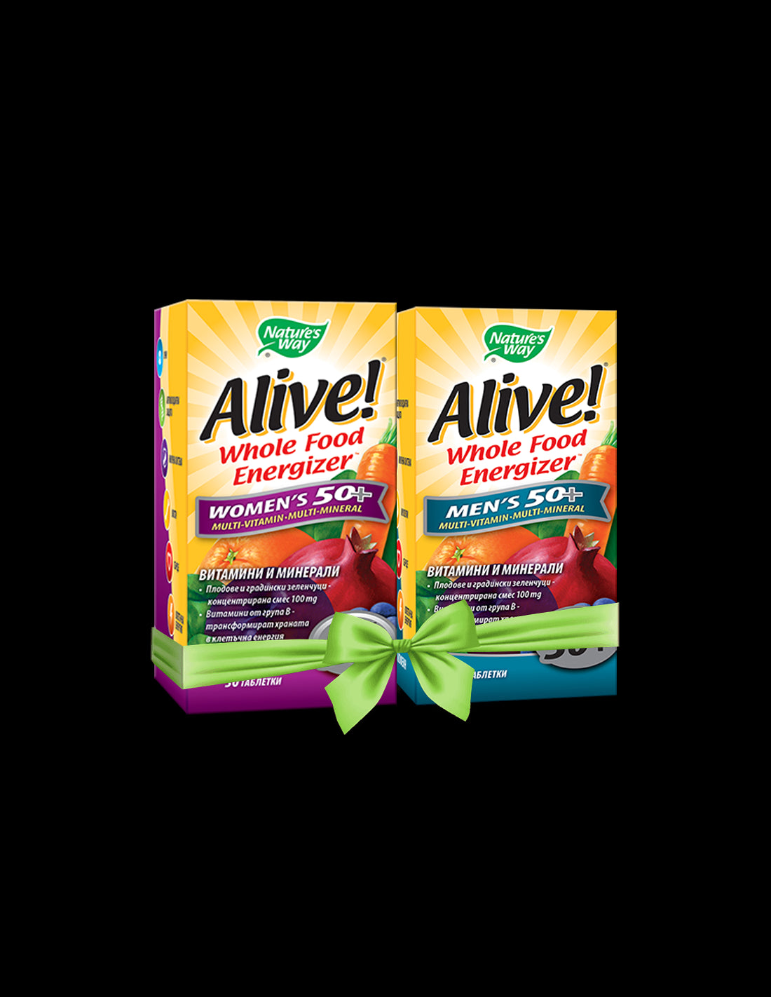 Pachet promoțional Multivitamine Alive! tablete pentru femei 50+ și bărbați 50+