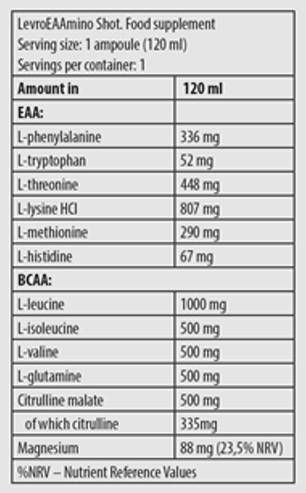 Levro EAAmino Shot | Essential Amino Acids - 120 мл