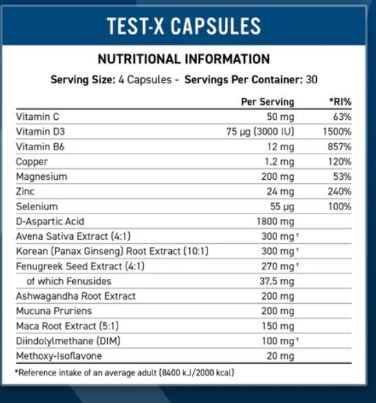 Test X | Testosterone Support 120 капсули