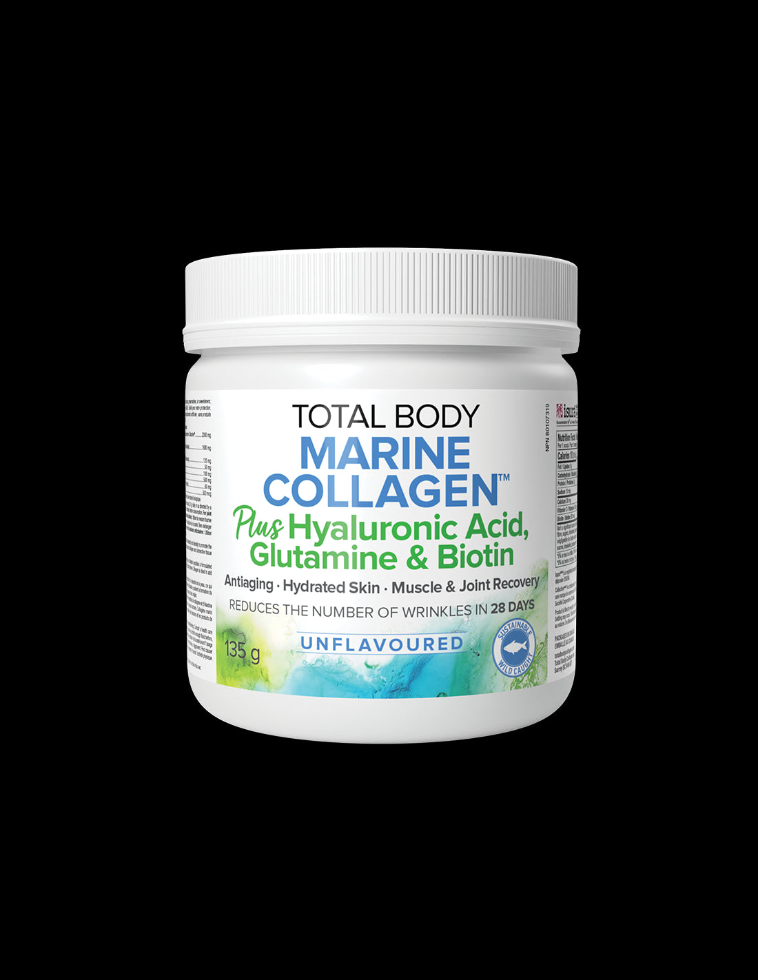 Рибен колаген на прах, с хиалуронова киселина, глутамин и биотин - Total Body Collagen™, 135 g Natural Factors