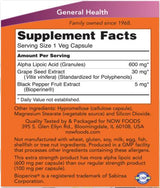 Alpha Lipoic Acid 600 mg / Extra Strength - 120 капсули