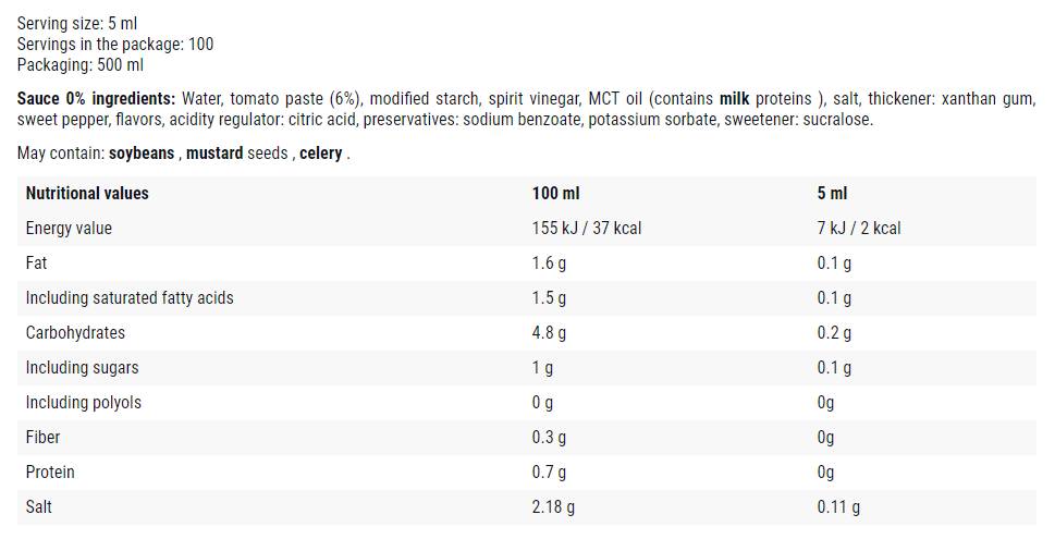 Mayo - Ketchup / 0 Calorie Sauce - 500 мл