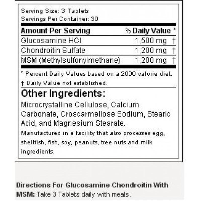 Glucosamine Chondroitin with MSM - 180 Таблетки