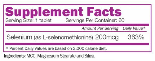 Selenium 200 mcg - 60 Таблетки