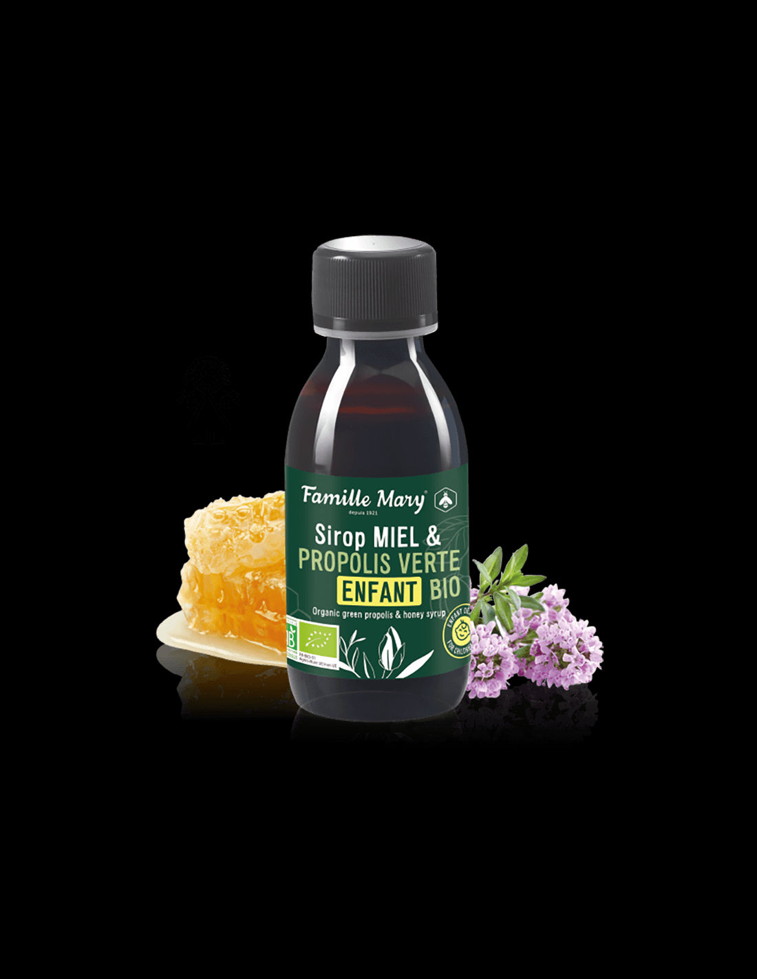 Sirop Miel &amp; Propolis Verte Enfant Bio / Sirop pentru copii cu miere si propolis verde (bio), 125 ml Famille Mary