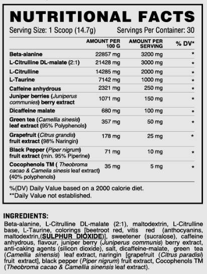 RDX Extreme | Intense Energy Pre-Workout - 441 γραμμάρια